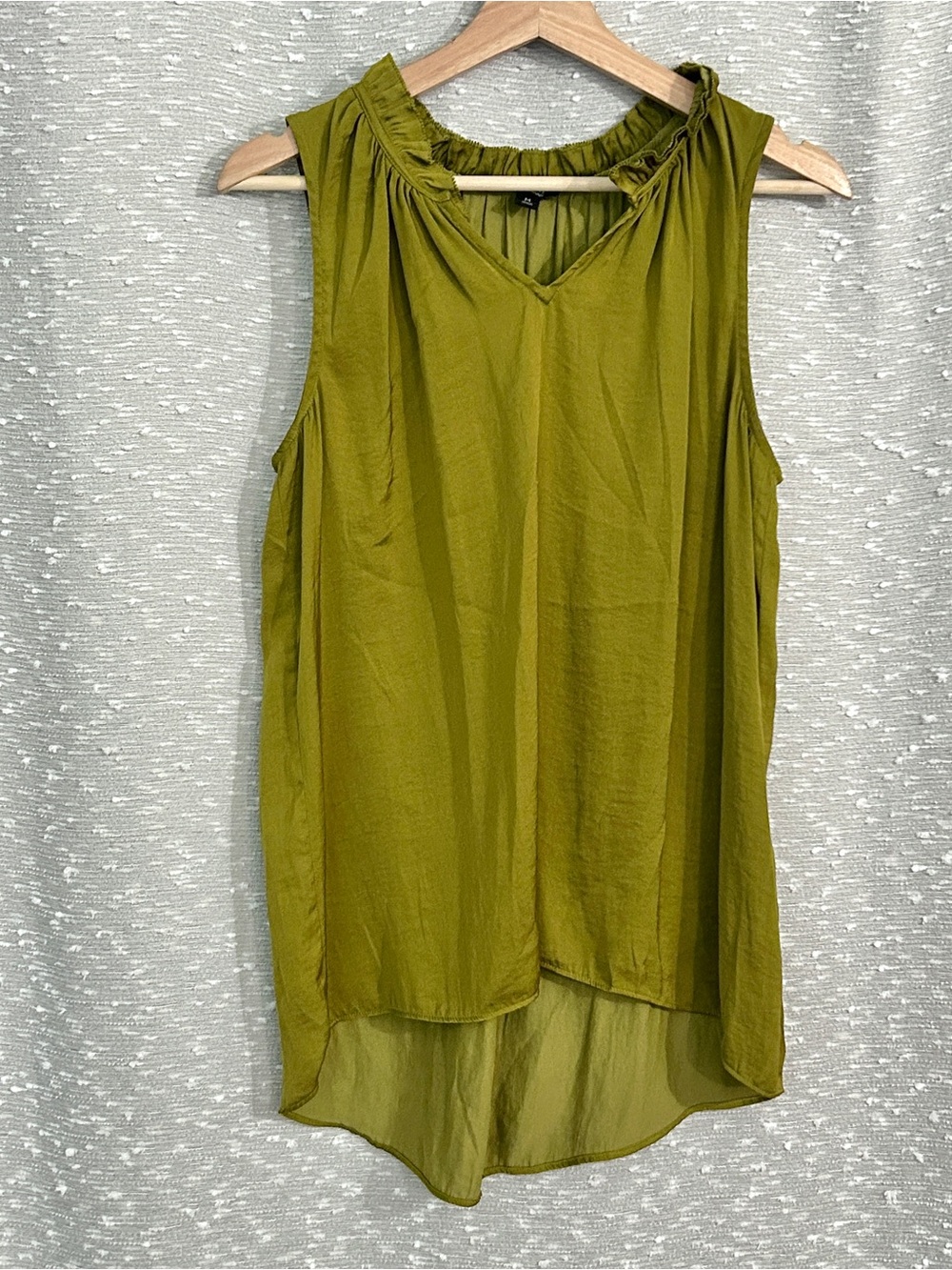 Sleeveless Chartreuse V-Neck Blouse